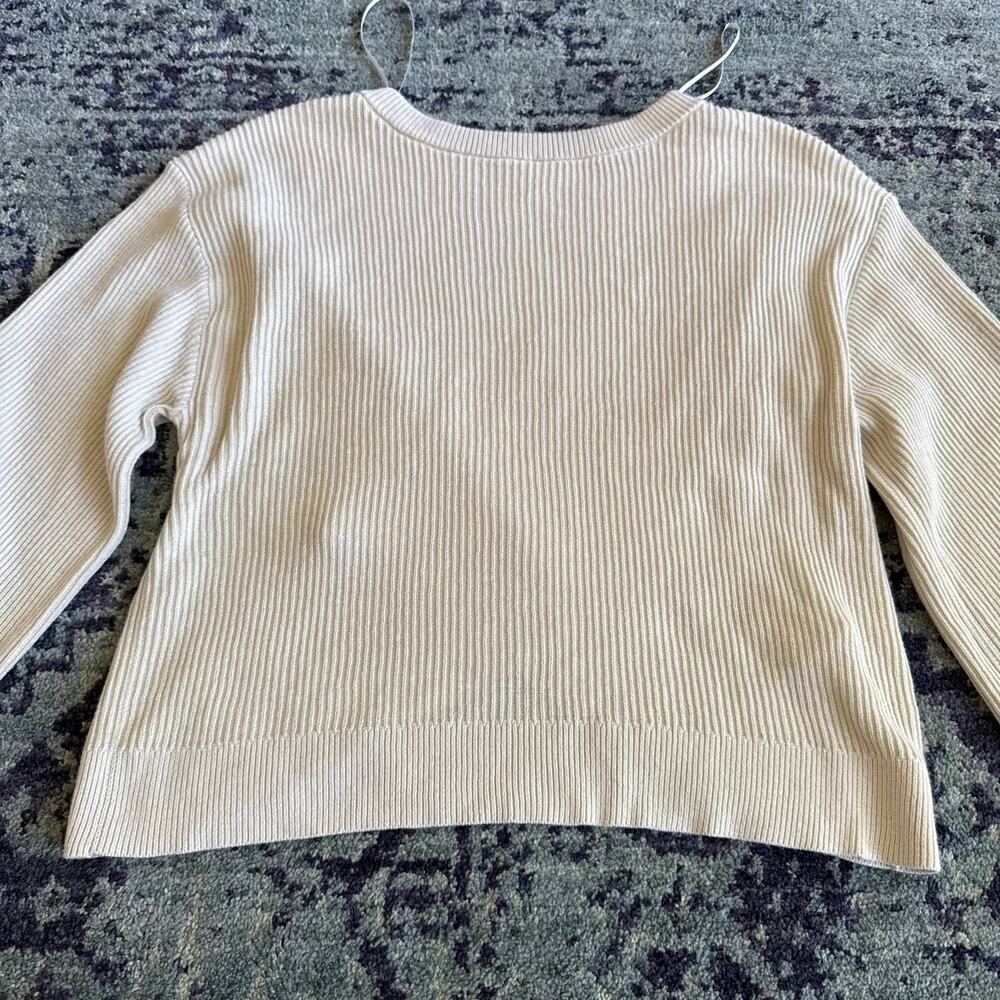 Lululemon Knit Reversible Crossover Sweater in Bone Casual Loungewear- Size XS - Picture 4 of 12
